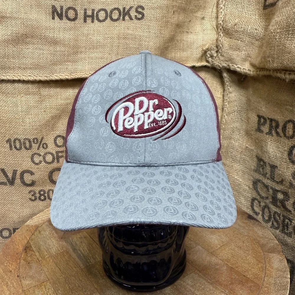 Marvel Dr Pepper Hat Mens OS Gray Maroon Excellent Avengers Age of Ultron 2014
